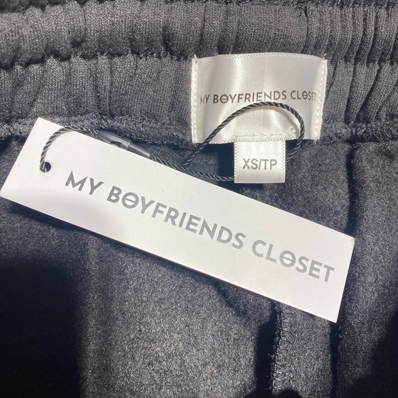 NWT My Boyfriends Closet Cotton Inner Jaw String Warm Black Sweatpants Size XS - Picture 9 of 10